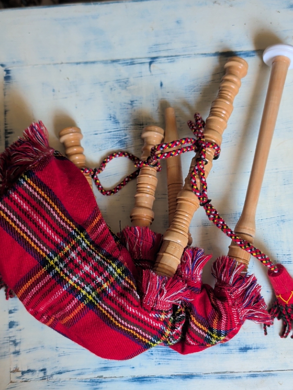 Red Plaid Kids Bagpipe Accessory Set - Unbranded